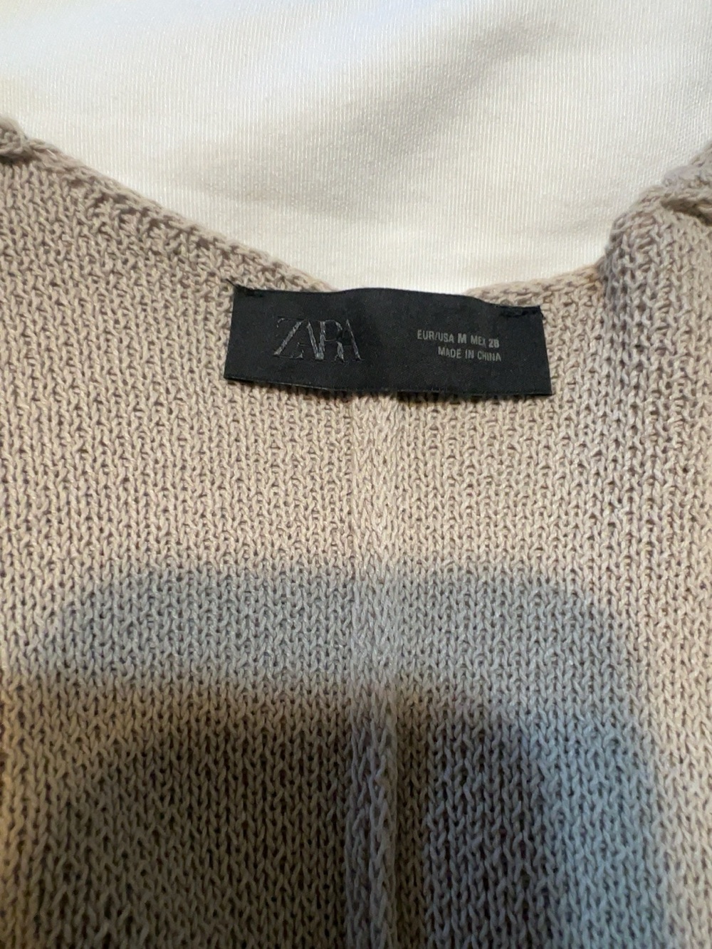 Zara Taupe Twist-Front V-Neck Sweater - Picture 3 of 3